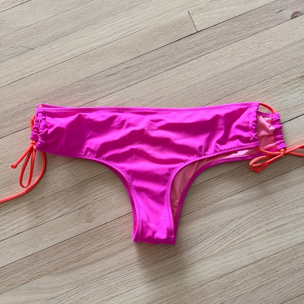 PINK by Victorias Secret Midrise Booty Side-Tie Swim Bottoms - L